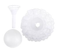 KOCKSHION Support de Bouquet Hémisphérique en Écume Blanc Bordure Dentelle, Poignée Pratique pour Création DIY de Bouquets de Mariage Romantiques