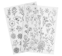 KOCKSHION Support de Stabilisateur de Broderie Hydrosoluble en Tissu Non Tissé Blanc, 2 Feuilles pour Projets de Broderie et Création de Motifs Floraux