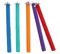 KOCKSHION Support pour Oiseaux 5pcs Bâtons de Broyage pour Perroquets et Canaris en Matériaux Synthétiques, Jouets d'exercice Anti-Ennui Système de Disque Intégré Couleur Couleur Aléatoire