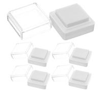 KOCKSHION Tampons Encreurs Vierges en Mousse Blanche et Plastique 5pcs Soi-même Sûrs Mains, Portables, pour Loisirs Créatifs et Journaux