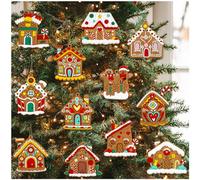 kockuu Lot de 12 décorations de maison en pain d'épices pour sapin de Noël - Ornement de Noël en plastique suspendu pour décoration d'intérieur