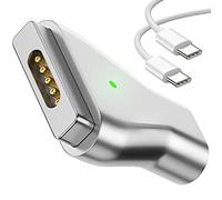 kocomio Adaptateur magnétique USB C vers 2 pointes en T magnétiques, Type-C vers 2 têtes en T PD 100 W, convertisseur de charge rapide pour MacBook Pro Air 2013-2015 avec câble USB C 100 W/5 A (1,5 m)