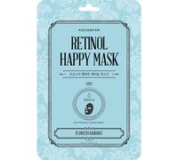 KOCOSTAR Retinol Happy Mask - Masque anti-âge coréen pour femme avec rétinol, vitamine A, niacinamide, extrait végétal de collagène - Soin du visage 20 minutes sans rinçage (1 feuille)