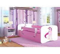 Kocot Baby Dream Lit pour Enfant avec Protection Anti-Chute et Matelas à Lattes Rose 44 Motifs