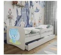 s - Lit babydreams 2 blanc ours bleu tiroir et matelas inclus 180/80
