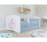 KOCOT KIDS Lit babydreams 2 Bleu Cheval tiroir et Matelas Inclus 160/80