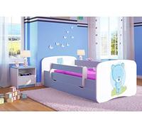 KOCOT KIDS Lit babydreams 2 Ours Bleu : Tiroir, Matelas, Barrière de sécurité Inclus Jour, Bois d'ingénierie, Blue, 1 Personne