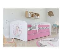 Kocot Kids - Lit babydreams 2 rose Cheval tiroir et matelas inclus 140/70 Blanc G