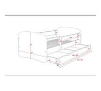 s - Lit babydreams 2 vert ours bleu tiroir et matelas inclus 180/80