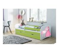 s - Lit babydreams 2 vert princesse et Cheval tiroir et matelas inclus 140/70