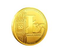 Kocreat Litecoin Pièce de monnaie virtuelle électronique LTC Pièce de monnaie virtuelle porte-bonheur Libérance Hobo Collection Doré