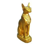 Kocris Casa Décoration d'aquarium de déesse du chat Bastet - Égypte ancienne - Pour reptiles, tortues, lézards, araignées, terrarium, temple égyptien, décoration pour animal de compagnie - Doré