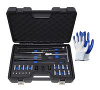 Kocusu 28 Pièces Fraise pour Sièges D'injecteurs, Kit de Nettoyage de Siège | Nettoyage Injecteur pour Diesel, Set d’Alésoirs pour Sièges avc Gants, Outil de Nettoyage pour Chambres de Combustion