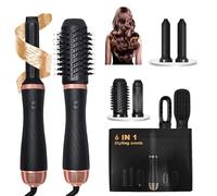 Kocusu Air Styler 6 en 1 avec Thermal Brush,1000W Air Brush 6 en 1 avec Seche Cheveux,Brosse Soufflante 3 vitesses avec Fer a Boucler,Brosse Lissante pour ondulations, bouclage, volume, lissage