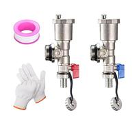Kocusu Kit de Purge Rapide 2Pcs, Purgeur Automatique Radiateur, Distributeur de Chauffage en Laiton avc Portez des Gants et Ruban en Caoutchouc Brut, Purgeur Radiateur pour résidentiel et Commercial
