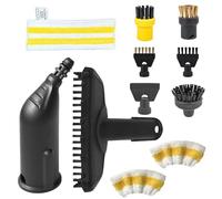 Kocusu Lot de 12 Accessoires pour Nettoyeur Vapeur Kärcher Easyfix SC1 SC2 SC3 SC4 SC5,avec Brosse Ronde, Brosse à Joints, Brosse Ronde, Brosse Vapeur Manuelle, Buse de Grattoir, Chiffon en Microfibre