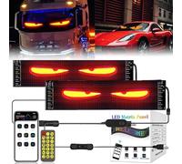 Kocusu Lot de 2 Lumières LED pour Voiture (10 x 35 cm) avec Yeux LED pour Camion, Enseigne Lumineuse Programmable avec Télécommande et Contrôle par Application - Yeux du Diable