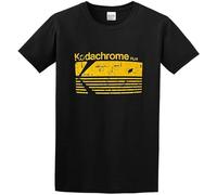 Kodachrome Film Kodak Distressed Retro Vintage Photography T13 Cotton Round Neck Tee Shirt for Men Black L