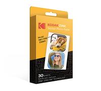 Kodak 2"x3" Premium Zink Papier Photo Autocollant prédécoupé (30 Feuilles) Compatible avec Tous Les Produits d'impression instantanée 2x3 - sauf Printomatic, Blanc