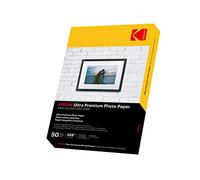 KODAK 4R - Lot de 50 feuilles de papier photo brillant ultra haut de gamme - 280 g/m² - DIN 10 x 15 cm - Pour imprimante à jet d'encre - Cartes photo - Séchage instantané - Imperméable - Blanc