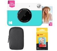 KODAK Appareil Photo Instantané Printomatic (Bleu) Coffret Basique + Papier Zink (20 Feuilles) + boîtier Deluxe + Courroie Confortable à Mettre Autour du Cou