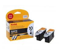 Kodak Black Ink Cartridge 10B Twin Pack - Cartouches d'encre (Noir, Noir, Haut, Office Hero 6.1 Hero 7.1 Hero 9.1 ESP Office 6150 ESP 3250 ESP 5250 ESP 5210 ESP 7250 ESP 9250)