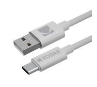 KODAK Câble USB Blanc - USB-A vers Micro-USB - 1 m - Câble de Charge et Synchronisation - Compatible Appareils Photo KODAK, Smartphones Android, Tablettes, GPS, Accessoires Micro-USB