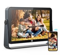 KODAK Cadre Photo Numérique 10'' Wi-Fi 6, Écran Tactile Full HD 1200x1920, 32 Go, Batterie 3800 mAh, Diaporama & Musique, Météo Auto, Partage via Wi-Fi 2.4G/5G - Gris