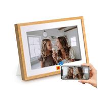 Kodak Cadre Photo Numérique vec Batterie, Cadre Photo Numériqu WiFi 10,1 Pouces WiFi (32 Go), Écran Tactile IPS HD 1280x800 - Rotation Automatique, Cadre Photo Connecté pour Famille Bois