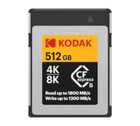 Kodak Carte CFexpress 512 Go, Type B, Jusqu'à 1800 Mo/s en Lecture et 1200 Mo/s en écriture, Carte mémoire 512 Go pour Photographe Professionnel, vidéaste (EKMCFX512GK)