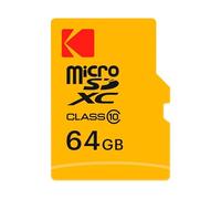 Kodak Carte mémoire microSD Classe 10 avec Adaptateur SD 64 Go