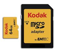 Kodak - Carte Micro SD 64 Go UHS-I U1 V10 A1 microSDHC/XC - Carte Mémoire Micro SD - Vitesse de Lecture 85MB/s Max - Vitesse d'Écriture 25MB/s Max - Stockage Supplémentaire pour Smartphone/Tablette