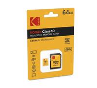 KODAK Carte Micro SDXC 64 Go + Adaptateur - Haute Vitesse, Stockage Fiable, Idéale pour Smartphones, Caméras, Drones, Tablettes