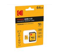 Kodak - Carte Micro SD 64 Go UHS-I U1 V10 A1 microSDHC/XC - Carte Mémoire Micro SD - Vitesse de Lecture 85MB/s Max - Vitesse d'Écriture 25MB/s Max - Stockage Supplémentaire pour Smartphone/Tablette