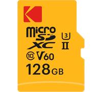 Kodak - Carte MicroSD 128GB - UHS-II U3 V60 - Haute Vitesse 300 MB/s en Lecture, 160 MB/s en Écriture - Vidéo 4K/8K - Idéale pour Photographie et Vidéographie - Adaptateur SD Inclus