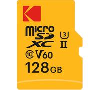 Kodak - Carte Microsd 128Gb - Uhs-Ii U3 V60 - Haute Vitesse 300 Mb/S En Lecture, 160 Mb/S En Écriture - Vidéo 4K/8K - Idéale Pour Photographie Et Vidéographie - Adaptateur Sd Inclus