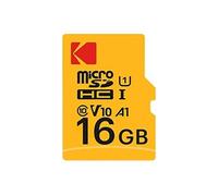 Kodak carte microSD avec adaptateur 16Gb. class 10 UHS1 Video class 10 (V10). Up to 25MB/s write speed / 85MB/s read speed.
