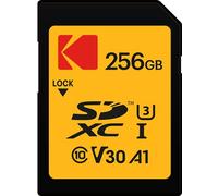 Kodak - Carte SD 256 Go UHS-I U3 V30 SDHC/XC - Carte Mémoire - Vitesse de Lecture 95MB/s Max - Vitesse d'Écriture 85MB/s Max - Stockage de Vidéos 4K Ultra HD et de Photos HD - SD Card