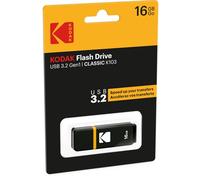 Kodak - Clé USB 16Go Classic K103 Series - Clef USB Compatibilité Universelle USB 3.0 - USB Key 54x12x6mm - Vitesse de Lecture 20MB/s Max - Vitesse d'Écriture 10MB/s Max - USB Stick - Noir et Jaune