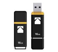 Kodak - Clé USB 16Go Classic K103 Series - Clef USB Compatibilité Universelle USB 3.0 - USB Key 54x12x6mm - Vitesse de Lecture 20MB/s Max - Vitesse d'Écriture 10MB/s Max - USB Stick - Noir et Jaune