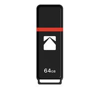 KODAK Clé USB 64Go Classic K102 - USB 2.0, Compatibilité Universelle, Lecture 15MB/s, Écriture 5MB/s, Compactes 54x12x6mm - Noir