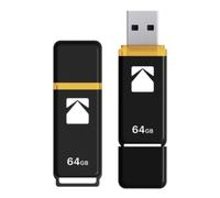 KODAK Clé USB 64Go K100 - USB 3.1, Transfert Ultra-Rapide, Compatibilité Universelle, Design Compact et Durable - Noir