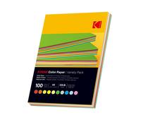 Kodak – Papier de couleur A4 – Pack 100 feuilles 80 g/m² recto-verso 10 couleurs – Pour jet d'encre