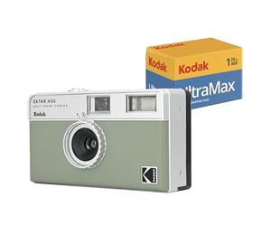 Kodak EKTAR H35 Caméra vidéo Demi-Format 35 mm, réutilisable, sans Mise au Point, léger, Facile à Utiliser (Film et Pile AAA Non Incluse) (Pack Vert Sauge avec Film 24exp)