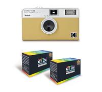 KODAK EKTAR H35 - Caméra Vidéo Demi-Format 35mm Réutilisable, sans Mise au Point, Légère, Facile à Utiliser - Sable + 2 Pellicules 35mm Couleur 24 Expositions