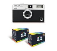 KODAK EKTAR H35 - Caméra Vidéo Demi-Format 35mm Réutilisable, sans Mise au Point, Légère, Facile à Utiliser - Noir + 2 Pellicules 35mm Couleur 24 Expositions
