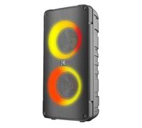 Kodak Enceinte Party Portable PRPS-1775 - Double Woofer 4", Bluetooth, TWS, USB/TF, Entrée AUX & Micro Karaoké, Effets Lumineux Disco, Batterie 3000mAh, Micro Sans Fil Inclus - Noir