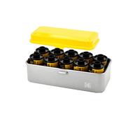 KODAK Film Case (120/135) - Boîtier Compact en Acier pour 8 Rouleaux de Film 120 ou 10 Rouleaux de Film 135, Capot Amovible, Finition Mate, Design Moderne, Protection Poussière et Humidité - Jaune