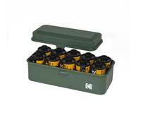 KODAK Film Case (120/135) - Boîtier Compact en Acier pour 8 Rouleaux de Film 120 ou 10 Rouleaux de Film 135, Capot Amovible, Finition Mate, Design Moderne, Protection Poussière et Humidité - Olive