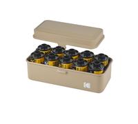 KODAK Film Case 120/135 Étui pour 8 rouleaux de 120 films / 10 rouleaux de film 35 mm - Boîtier en acier rétro pour trier et protéger le film (Beige) (film non inclus)